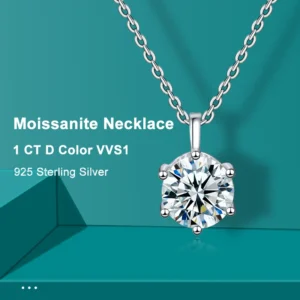 قلادة من الماس المويسانتي 1.0/2.0 قيراط 8 مم VVS1 لون D